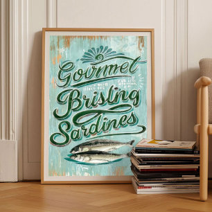 Sardinhas impressão _ Arte para parede de cozinha
