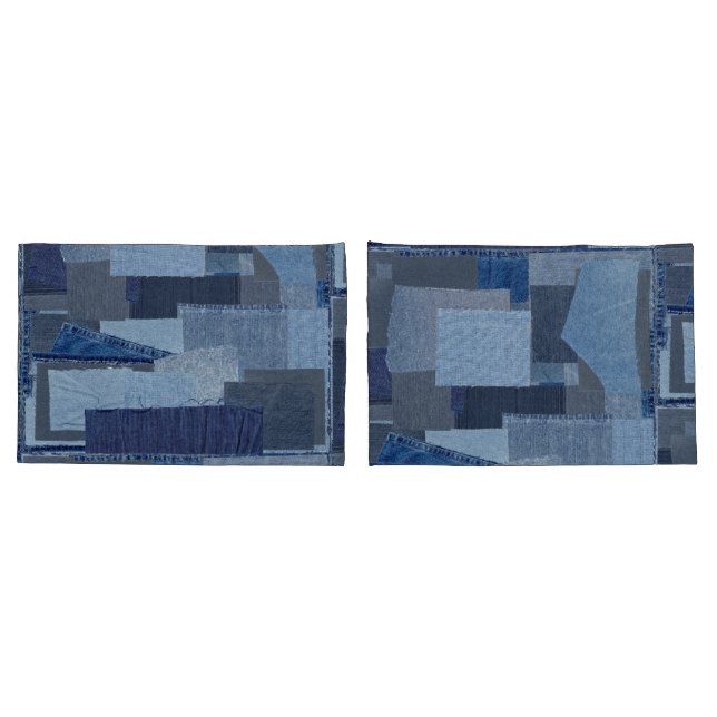 Sarja de Nimes azul Shibori dos retalhos de Boro (Verso - conjunto)