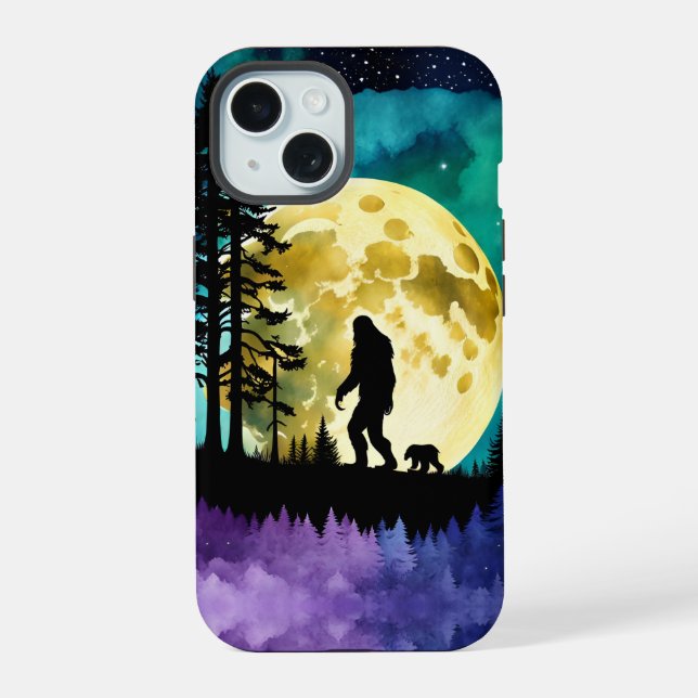 Sasquatch e Urso caminhando na montanha (Verso)