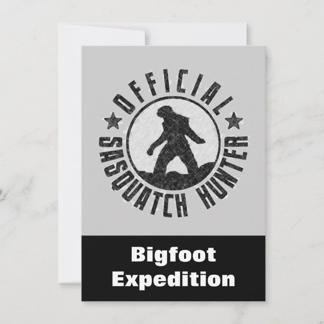 Sasquatch Hunter Engraçado Convite para encontrar  (Frente)