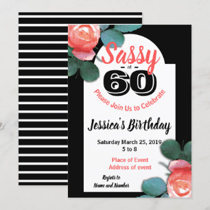 Sassy a 60 Convites de festas de aniversários