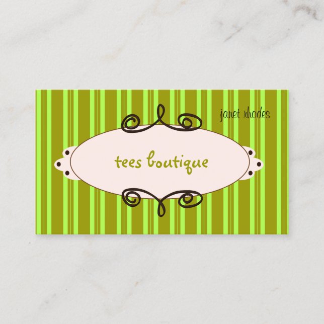 Sassy boutique, cartões de visita (Frente)