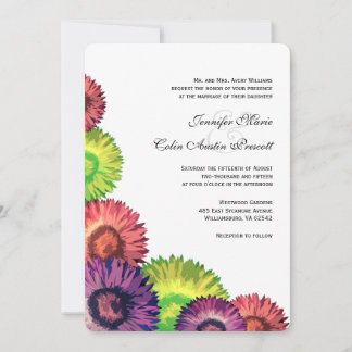 Sassy Summer Flowers Convite Moderno para Casament