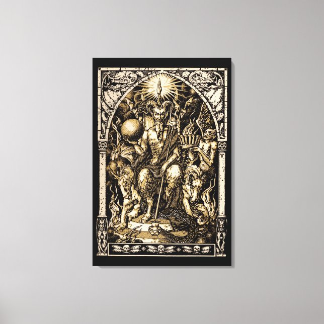 Satã Enthroned 24x36 Canvas Wall Art (Frente)