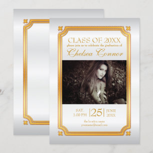 Satin Branco e Convite para Formando Dourado