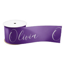 Satinê de Nome Elegante Roxo Personalizado