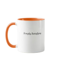 Satisfação com caneca de interior tangerina