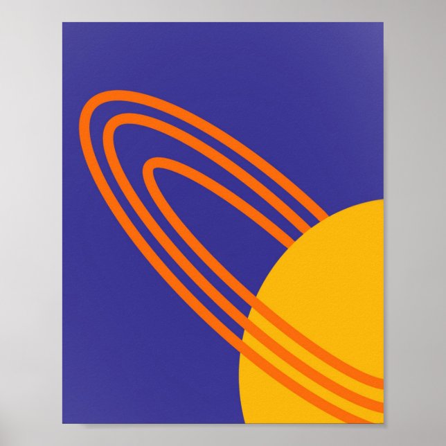 Saturn Rings Space Poster Impressão (Frente)