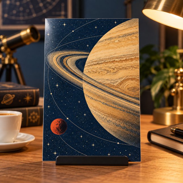 Saturno em Impressão de Arte Ocre (4 x 6 inch unframed semi-gloss print. Flat printed artwork. Styled scene; props not included.)