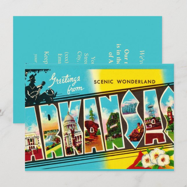 Saudação Colorida do Arkansas Anúncio de Mudança (Frente/Verso)