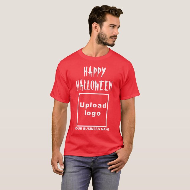 Saudação de Dia das Bruxas em Camisa Vermelha (Frente Completa)