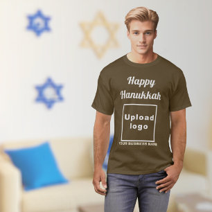 Saudação de Hanukkah de Negócios em Camiseta Marro