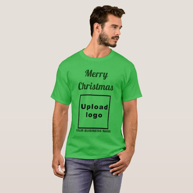 Saudação de Natal Empresarial em Camiseta Verde (Frente Completa)