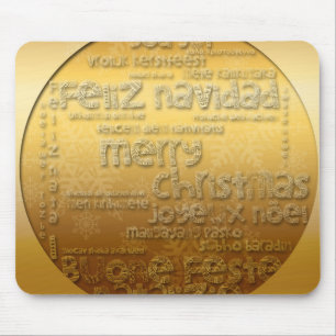 Saudação de Natal Internacional do ouro - Mousepad