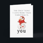 Saudação de Natal, quero-te um Cartão de Snowman<br><div class="desc">Olá! Desejando-lhe um Feliz Natal cheio de alegria e risos! 🎄 ❄️ À medida que abraçamos esta maravilhosa estação, vamos celebrar a mágica das festividades tradicionais — pensem em homens de neve, noites aconchegantes e todo o prazer de férias! Você já enviou seus cartões de Natal? Se não, que tal...</div>
