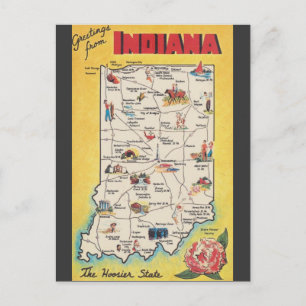 Saudação do cartão postal Vintage de Indiana