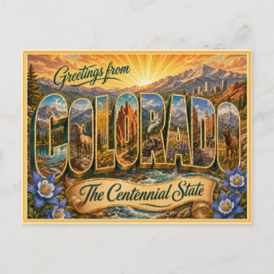 Saudação do Colorado Antigo de Cartão Postal