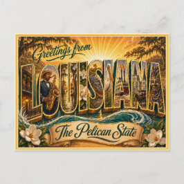 Saudação Vintage Louisiana de Cartão Postal