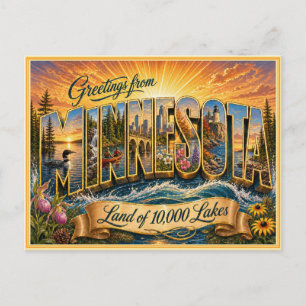 Saudação Vintage Minnesota de Cartão Postal