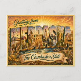 Saudação Vintage Nebraska de Cartão Postal