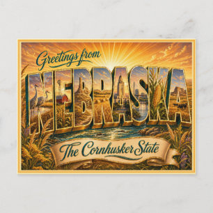 Saudação Vintage Nebraska de Cartão Postal
