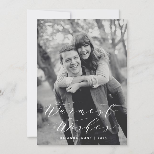 Saudações Afetuosas | Cartão de Foto de Férias (Frente)