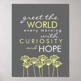 Saudações ao mundo com a Curiosidade e a Poster de