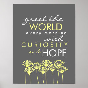Saudações ao mundo com a Curiosidade e a Poster de