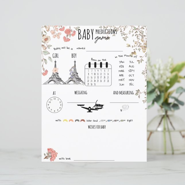 Saudações Bebê Previsões Desejos Jogo Francês do B (Em pé/Frente)