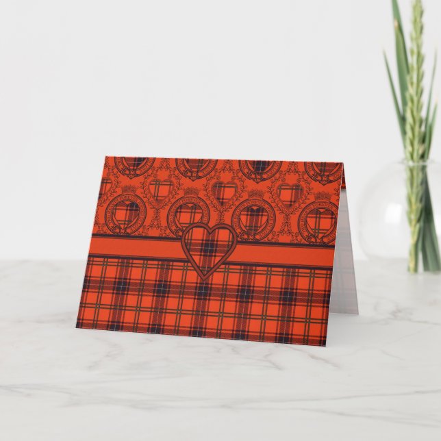 Saudações Cartão Escocês Tartan Heart Wemyss (Frente)