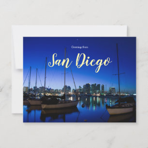 Saudações da Baía do Cartão Postal de San Diego, C