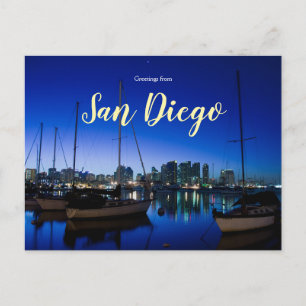 Saudações da Baía do Cartão Postal de San Diego, C