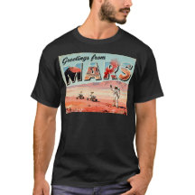 Saudações da camiseta Sci-Fi Retro Mars