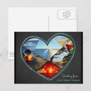 Saudações da Ilha Jekyll, Geórgia ♥ Cartão postal