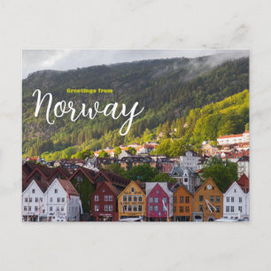 Saudações da Noruega Cartão postal de viagem pais