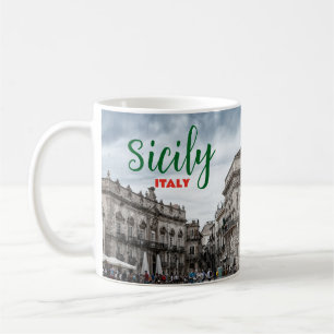 Saudações da Sicília Itália Caneca de Café Italia