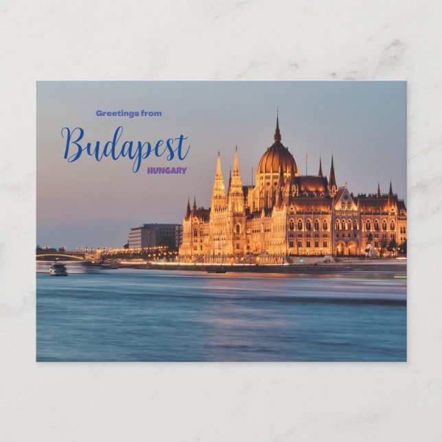 Saudações de Budapeste, Hungria Cartão postal Cêni (Frente)