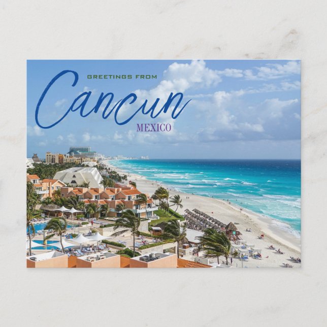 Saudações de Cancún México Cartão Postal Cênico (Frente)