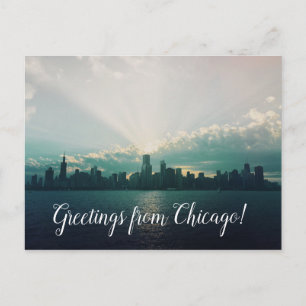 Saudações de Chicago Illinois Cartão Postal de Via