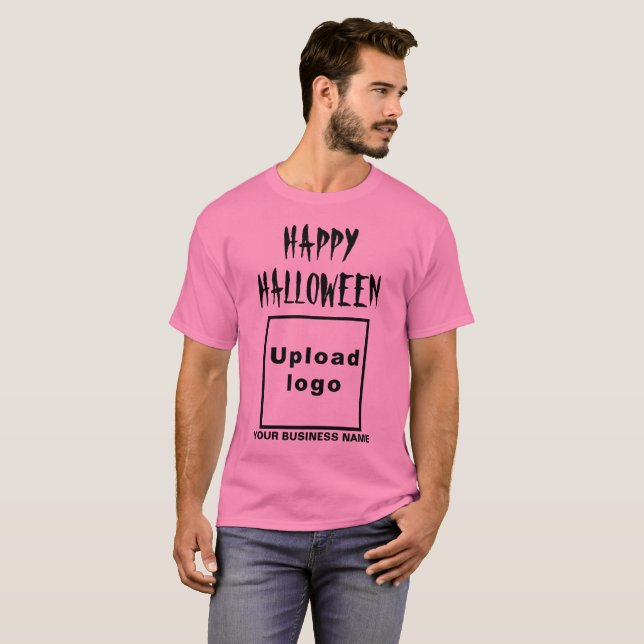 Saudações de Dia das Bruxas em Camisa Rosa (Frente Completa)