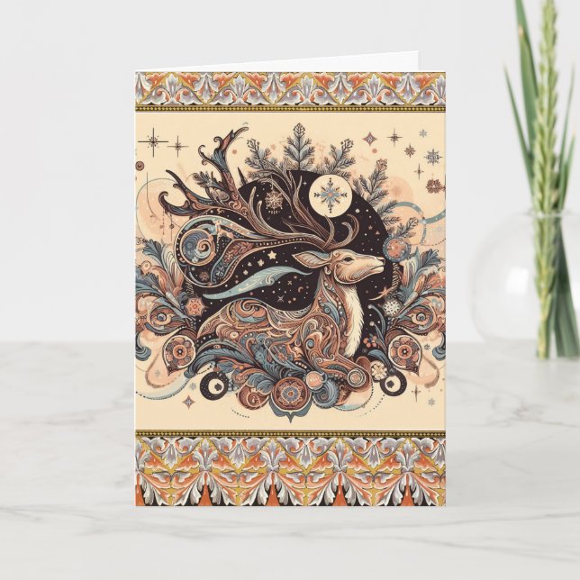 Saudações de Estação: Um Cartão Festivo Dobrado (Frente)