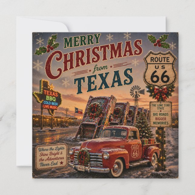 Saudações de Férias da Lone Star Route 66 (Frente)