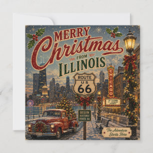 Saudações de Férias em Chicago pela Rota 66