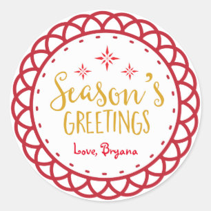 SAUDAÇÕES DE FIM DE ANO Adesivo de Natal e Feriado
