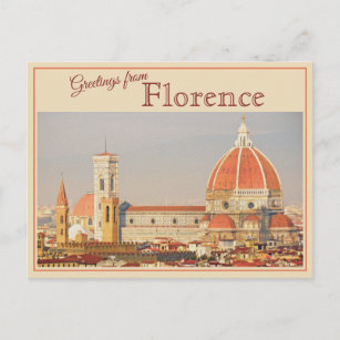 Saudações De Florença, Itália - Cartão Postal Vint