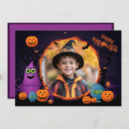 Saudações de Halloween com cartão com fotos person