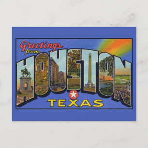Saudações de Houston Texas Cartão Postal de Letra 