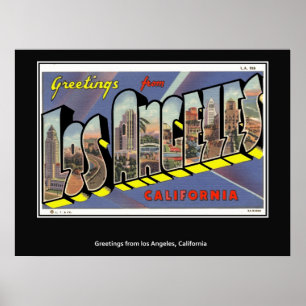 Saudações de Los Angeles Califórnia Poster