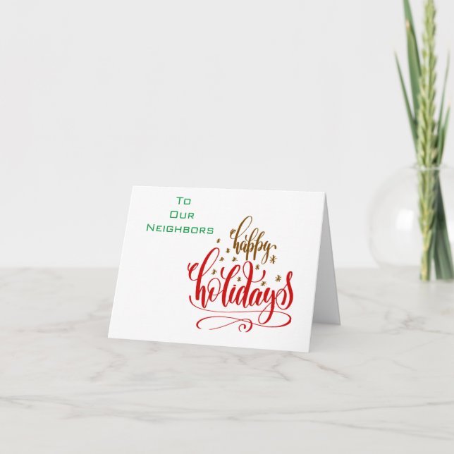 *SAUDAÇÕES DE NATAL/ANO NOVO* CARTÃO DE VIZINHO (Frente)