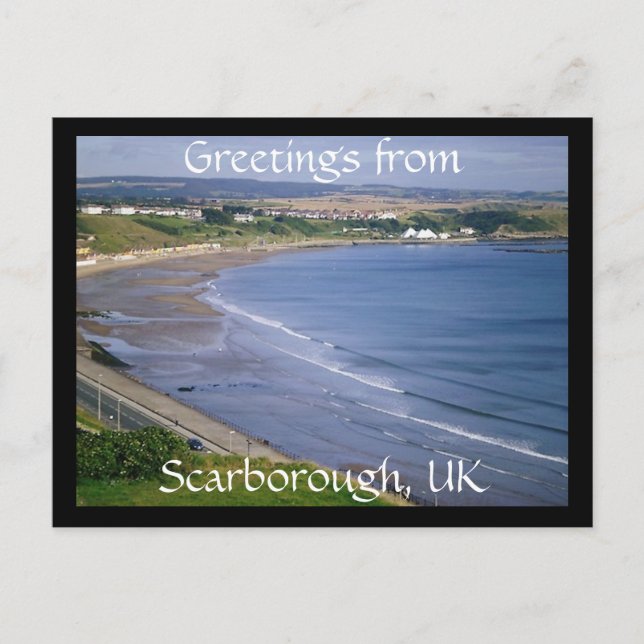Saudações de Scarborough, cartão postal britânico (Frente)